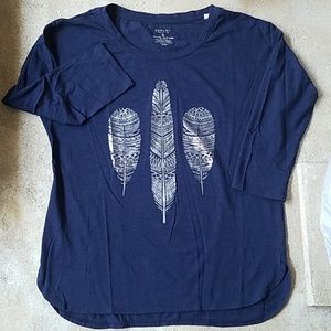 Navy 3/4 sleeve cotton shirt size M